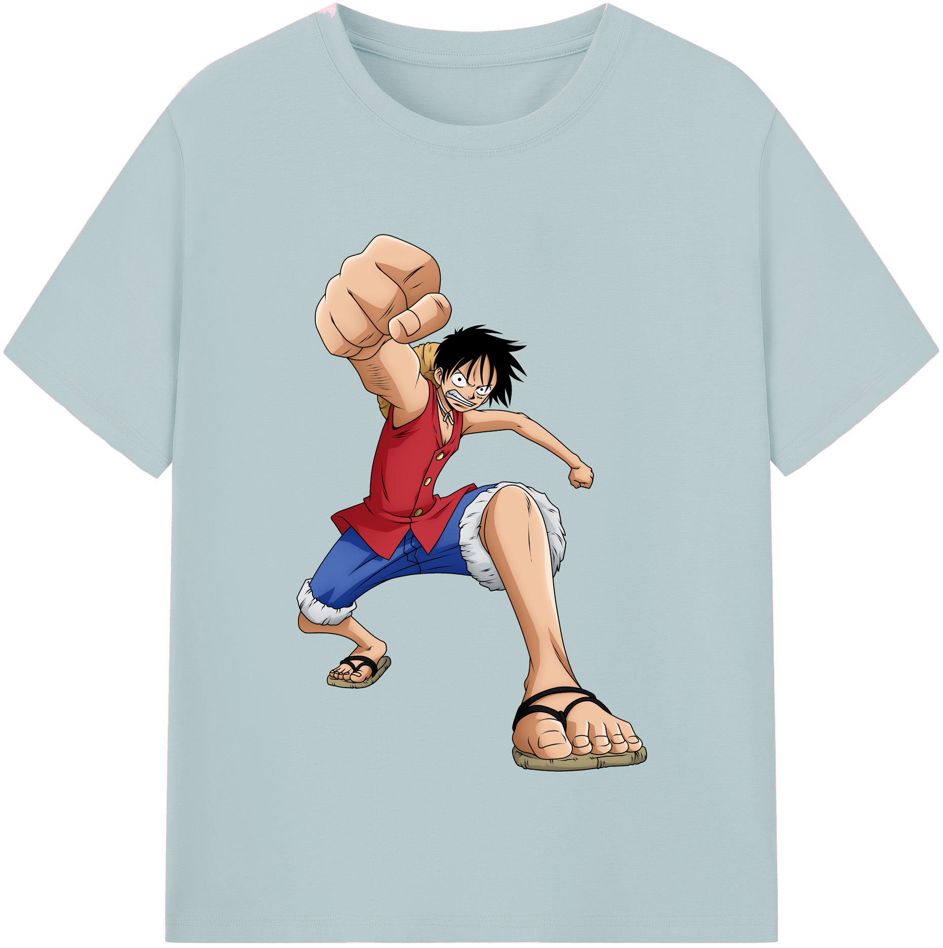 ワンピース モンキー・D・ルフィ ONE PIECE Monkey D. Luffy 綿100％半袖Tシャツ（フロントプリント）